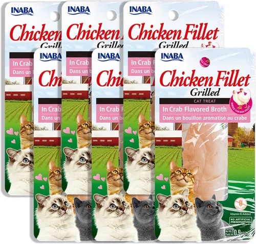 Vista 11 de INABA Natural, Filetes de Pollo a la Parrilla Cortados a Mano de Primera Calidad, Premios/Complemento/Suplemento para Gatos con Vitamina E