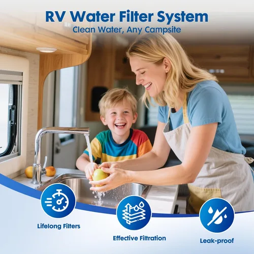Vista 2 de Sistema de Filtro de Agua para RV, Sistema de Filtración de Agua para RV de 0.01 Micrón, Filtración de 5 Etapas PP+CTO+UF, Elimina Sedimentos
