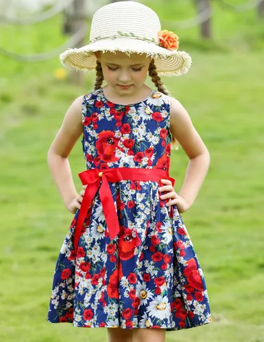 Vista 246 de Vestido de verano para niña, de algodón, con diseño floral