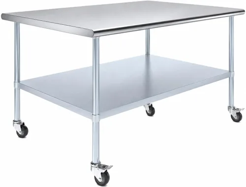Vista 21 de Mesa de trabajo de acero inoxidable AmGood