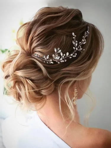 Vista 5 de JAKAWIN Bride Wedding Hair Piece Rhinestone Bridal Hair Accessories Diamond Hair Vine for Women HV113