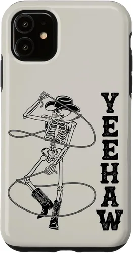 Vista 8 de Western Cowboy Skeleton Yeehaw Rodeo Southern Country Music Case for iPhone 17
