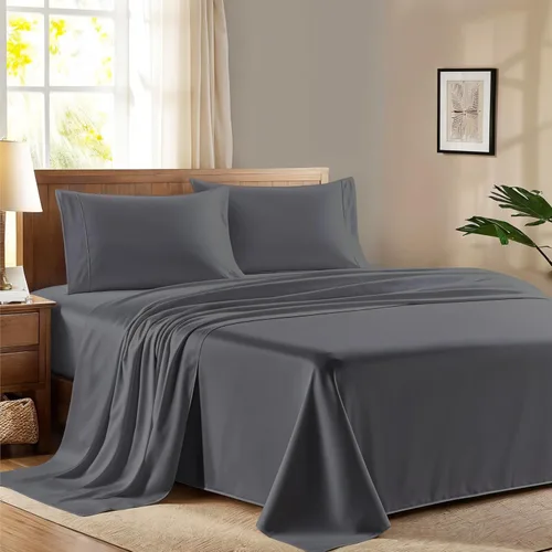 Vista 26 de Juego de sábanas 100% algodón egipcio para cama individual, sábanas de lujo de la serie 600 refinadas para cama de tamaño individual
