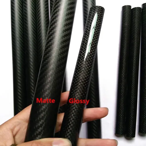 Vista 3 de 2 tubos de fibra de carbono envueltos en rollo con superficie brillante de 0.315 in, 0.394 in, 39.4 ft, 0.551 in, 0.630 in, 0.709 in, 0.787 in
