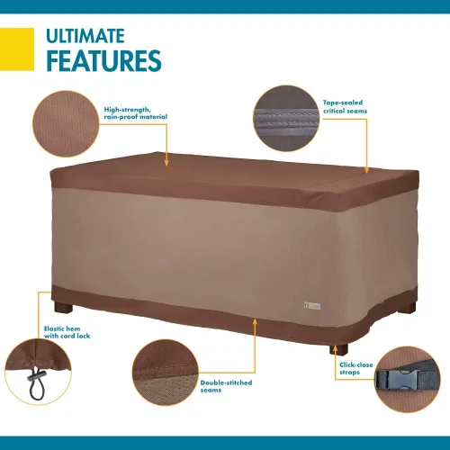 Vista 8 de DUCKCOVERS Ultimate - Funda rectangular impermeable de 72 pulgadas para mesa de patio, cubierta de mesa para exteriores