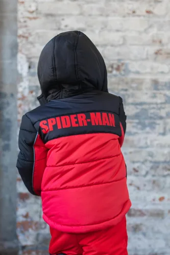 Vista 4 de Marvel Chaqueta acolchada con cremallera para cosplay, tallas de niño a niño grande (2T - 14-16)