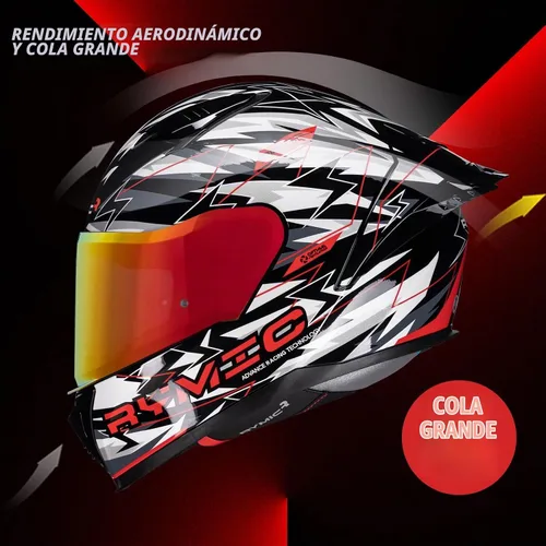 Vista 3 de SR6 Casco de motocicleta de cara completa aprobado por DOT para adultos de carreras