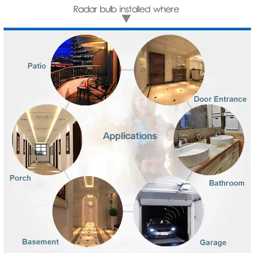 Vista 5 de Toma de luz con sensor de movimiento, adaptador de bombilla de tornillo PIR Motion E26, control de luz nocturna ajustable de encendido/apagado