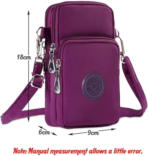 Vista 2 de WITERY Mini bolso cruzado para mujer, bolso de muñeca para teléfono celular, bolso de hombro para mujer, cartera de bolsillo múltiple para mujer