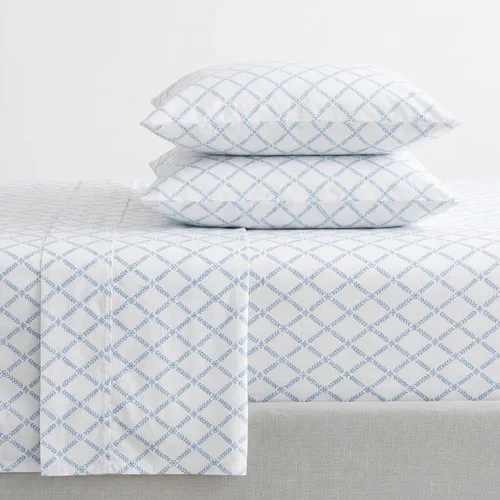Vista 42 de Martha Stewart - Juego de sábanas tamaño individual con sábana bajera y funda de almohada, ropa de cama de percal de algodón con una sensación