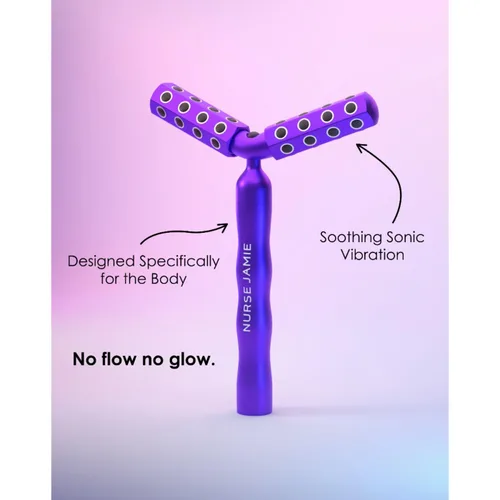 Vista 4 de Nurse Jamie Uplift Body Dual-Head Massaging Tool – Y-Shape Roller with 48 Stones & Vibration for Toning Face & Body