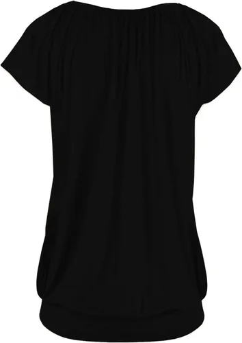 Vista 7 de Veatzaer Camisetas de manga casquillo para mujer, con cuello en V, estilo casual, con bandas, ajuste holgado, básicas