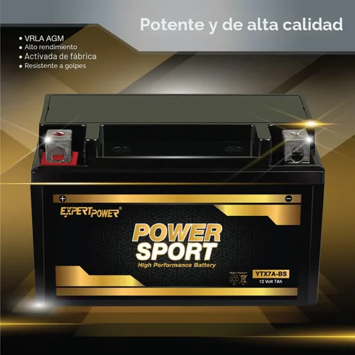 Vista 4 de Baterías de 12 voltios para motocicletas, marca ExpertPower