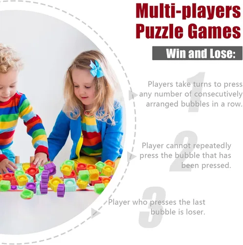 Vista 4 de Bloques Pop Fidget Toys, Bloques de Construcción DIY de Silicona Arcoíris Popper Infinity, Juego de Aprendizaje de Palabras CVC, Fonética