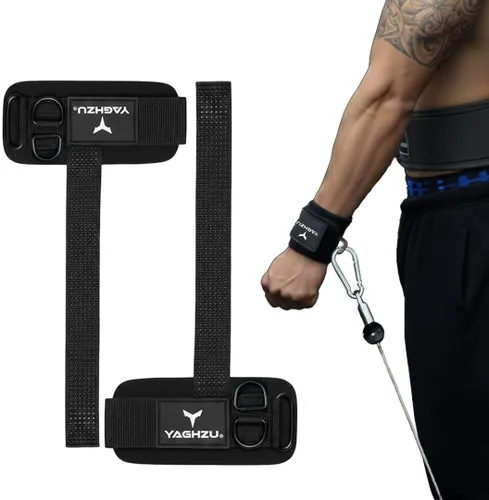 Vista 10 de Weight Lifting Straps with D Ring - Gym Straps with D Ring Negro