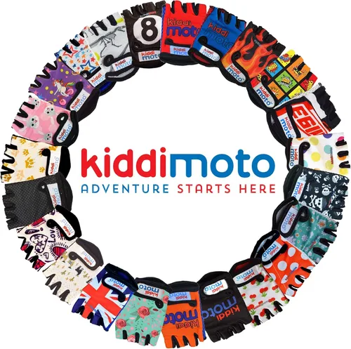 Vista 9 de Kiddimoto Guantes de bicicleta antideslizantes para niños y niñas, guantes de ciclismo sin dedos para niños de 2 a 8 años, guantes de ciclismo sin