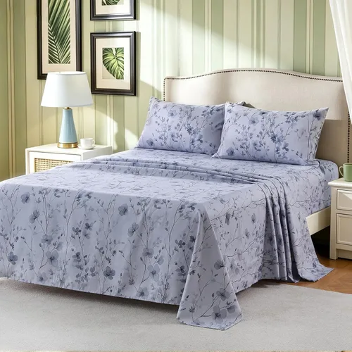 Vista 42 de Bedlifes Juego de sábanas refrescantes de 3 piezas tamaño individual con mezcla de rayón derivado de bambú, suave y transpirable, bolsillo profundo