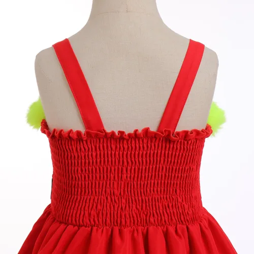 Vista 21 de IDOPIP Vestido de fiesta de Navidad para mujeres y niñas, vestido de tutú a cuadros rojos con capa con capucha, disfraz familiar a juego