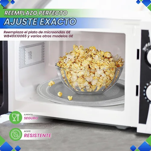 Vista 5 de Plato de Repuesto para Microondas de 10 Pulgadas Compatible con WB49X10065 Plato Giratorio de Microondas GE - Plato de Vidrio de Repuesto Exacto
