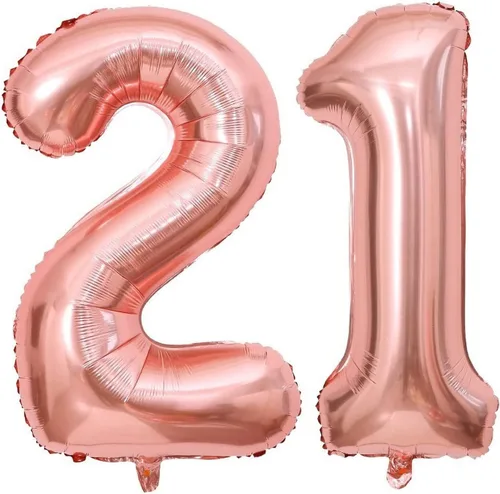 Vista 10 de Globos gigantes de número 10 de 40 pulgadas en oro rosa, 10 globos de oro rosa para cumpleaños, globos de 10 para décimo cumpleaños, aniversario