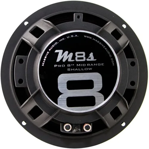 Vista 3 de Massive Audio M6S - Altavoz de rango medio de montaje poco profundo de 6.5 pulgadas 200 W máximo, 4 ohmios, diseño delgado, audio de coche de alta