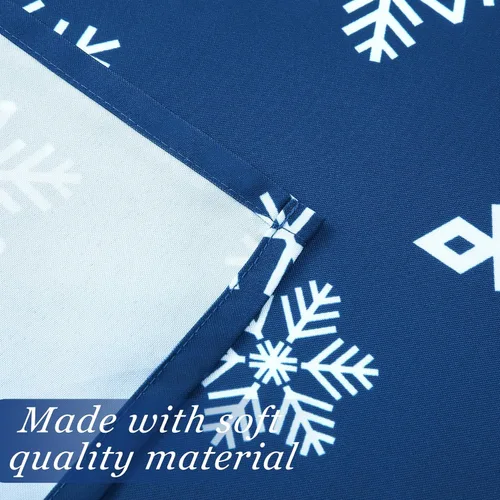 Vista 4 de CAROMIO Mantel navideño rectangular de 60 x 120 pulgadas, diseño de copos de nieve azules, decoración de Navidad para exteriores, para cena