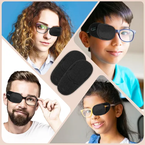Vista 7 de 6 parches para los ojos, cómodos parches para el ojo izquierdo o derecho, para uso médico profesional, cobertura de un solo ojo, reutilizables