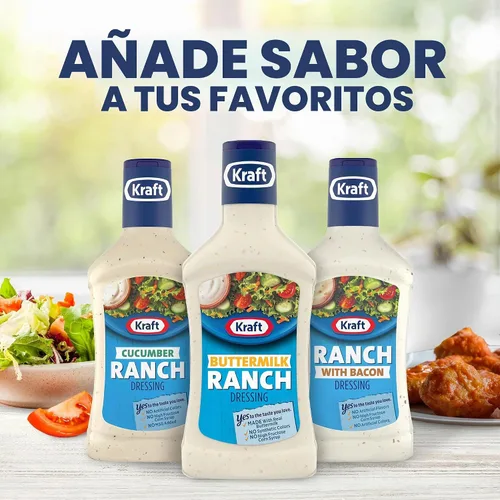Vista 7 de Aderezo Kraft, Buttermilk Ranch, botella de 16 onzas líquidas