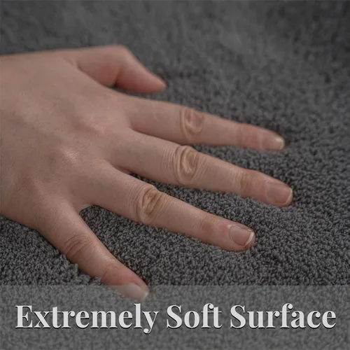 Vista 3 de STARUIA Alfombra suave de área grande de 8 x 10 pies, alfombra gris lavable para sala de estar, alfombra antideslizante para dormitorio, alfombra