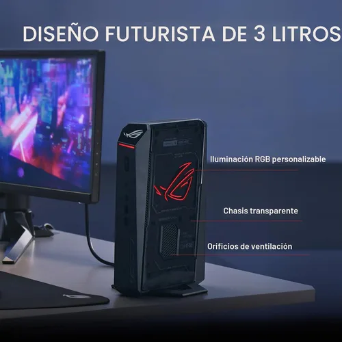 Vista 2 de Mini PC para juegos ROG NUC (2025) con CPU Intel® Core™ Ultra 7 (Serie 2) ARL-HX, NVIDIA® GeForce RTX™ 5060 MobileGPU, memoria RAM DDR5 de 32 GB