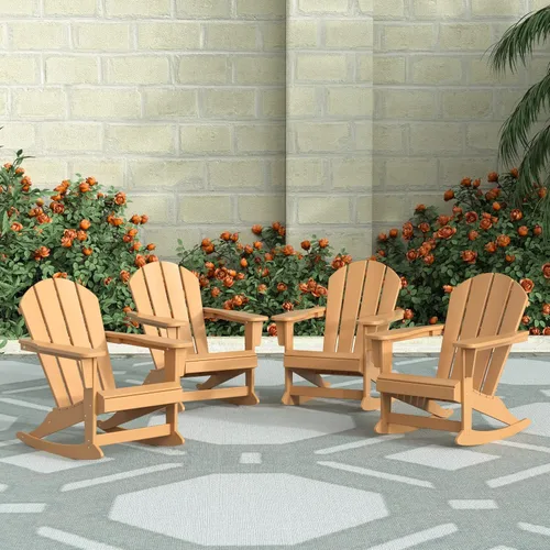 Vista 221 de WestinTrends Silla mecedora Malibu de poliéster para exterior/patio Adirondack, Negra