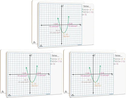 Vista 10 de SCRIBBLEDO XY Axis - Tableros de regazo de gráficos de coordenadas de 11 x 14 pulgadas para juego de matemáticas en el aula Robust Masonite