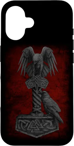 Vista 32 de Funda para iPhone 17 de Mjolnir Odín de la mitología vikinga nórdica de Thor