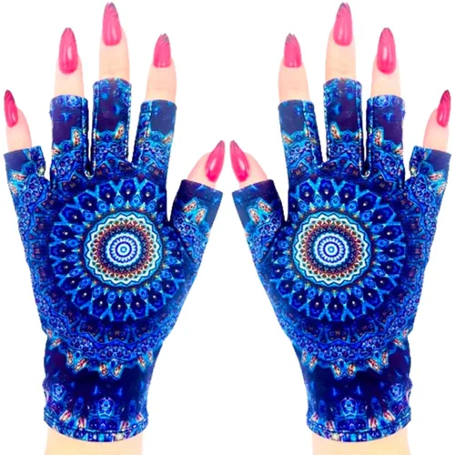 Vista 43 de ManiGlovz - Guantes de uñas originales con protección UPF 50+ UV Manicura de gel y guantes anti UV sin dedos para mujeres Se pueden utilizar