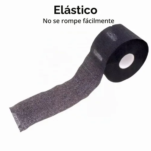 Vista 6 de Tiras de cuello de peluquero – 5 rollos de 500 piezas de papel negro, desechable y flexible para cortar el cabello, suministros de salón, resistente