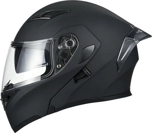 Vista 2 de Cascos de motocicleta modulares de cara completa, Casco de motocicleta de cara completa con certificación DOT, con visor abatible dual