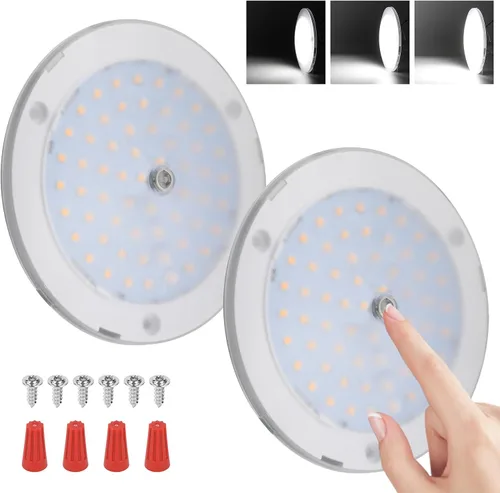 Vista 11 de RVZONE Luces interiores de caravana, luz LED de techo de 5 pulgadas, regulable, 12 voltios, luces LED de 12 V, luces de disco RV de 4.5 W, luz