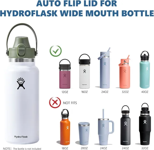 Vista 5 de EIPOSAU Auto Flip Lid for Hydro Flask Wide Mouth, Great Spout Lid for Simple Modern, Fits for Iron Flask and Other Brands, Replacement Lid with