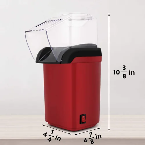 Vista 3 de Máquina eléctrica para hacer palomitas de maíz, con 1200 W, no necesita aceite, aperitivo saludable y delicioso para niños y adultos. Ideal