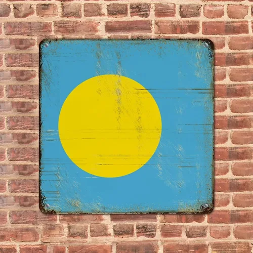 Vista 16 de Letrero de metal con bandera internacional del país, bandera de Senegal, regalo de bandera de Senegal, letreros de aluminio desgastados, decoración
