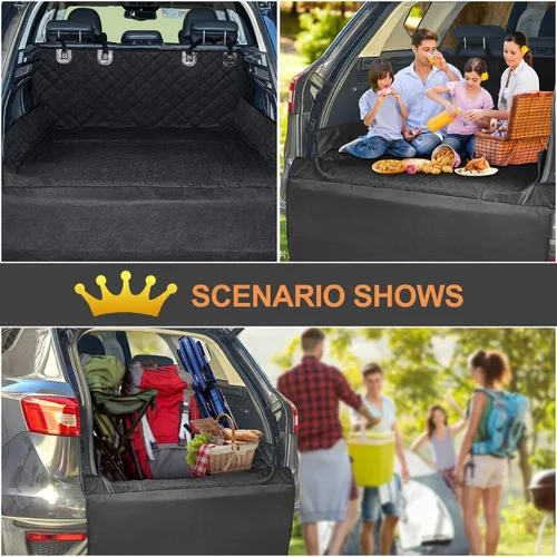Vista 6 de ANOSOSPECIAL Funda acolchada impermeable para asiento de maletero con protector de solapa para parachoques, ajuste universal para automóviles
