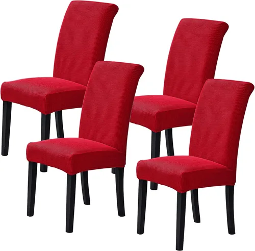 Vista 59 de Juego de 2 fundas para sillas de comedor, fundas elásticas para sillas de comedor, fundas para sillas de cocina de jacquard texturizadas, decoración