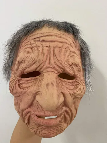 Vista 9 de Pacoco Atongqu - Máscara divertida de Halloween para Halloween, cosplay realista, súper suave, máscara de anciano para adultos, para hombre y mujer