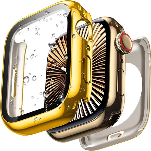 Vista 19 de 3 en 1 Goton Estuche impermeable duro para Apple Watch, protector de pantalla de 40mm, cubierta frontal de vidrio templado protectora completa