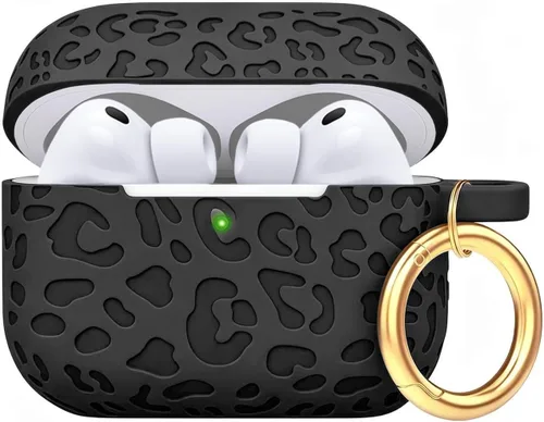 Vista 15 de Compatible con funda AirPods Pro 2019, Gawnock Funda de silicona suave y flexible para funda AirPods Pro para mujeres y niñas con llavero (Caqui)