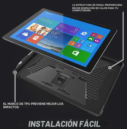 Vista 5 de SUPCASE Funda para Microsoft Surface Pro 7/6/5/4/LTE (12.3") con soporte