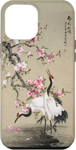 Vista 26 de Red Cap Cranes with Plum Blossoms Japanese Woodblock Art Case for iPhone 17