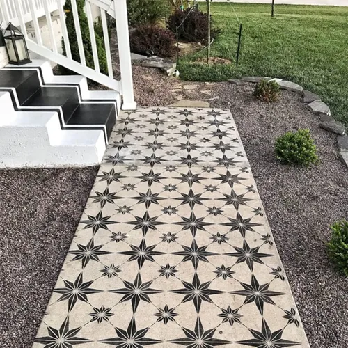 Vista 8 de 4 plantillas de azulejos reutilizables de 8 x 8 pulgadas, plantillas de concreto para patio, plantillas de piso para pintar pisos, plantillas
