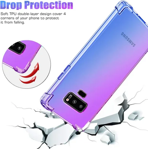 Vista 7 de Funda para Samsung Note 9, Galaxy Note 9 Cute Case Girls Women, Gradient Slim Anti Scratch Soft Clear TPU Funda a prueba de golpes para Samsung