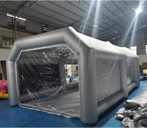 Vista 4 de Tienda de campaña portátil para automóvil, tienda inflable de cabina de pintura en aerosol, estación de trabajo móvil para automóvil, filtro lavable
